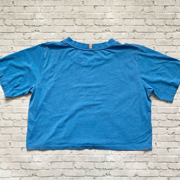Lunya Blue Crop Short Sleeve Top - Picture 3 of 7